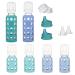 Lifefactory 6 Bottle Starter Set (4) 4-Ounce Baby Bottle in Mint/Blanket (2) 9-Ounce Baby Bottle in Kale/Blueberry (2) Flat Caps (2) Sippy Caps (2) Stage 2 Nipples  Mint/Blanket/Kale/Blueberry/White 12 Piece Set Mint/Bla...