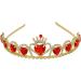 Beaupretty Red Heart Rhinestone Bridal Crown for Women - Crystal Princess Headband - Buy Online on GoSupps.com
