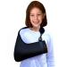4DflexiSPORT Arm Sling Child (8-9yr black/black trim) Medical Grade Extra Deep Feel-safe Easy-fit Cooling Ultra-comfort Includes Smiley Sticker. Fits R or L arm.