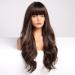 Emmor Dark Brown Wigs for Women Long Curly Synthetic Wigs with Pony Highlights | Heat-Resistant Naturally Looking Hair - Buy Online on GoSupps.com