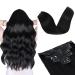 Vlasy Clip in Hair Extensions Human Hair Seamless Hair Extensions Clip in Real Human Hair 7 Pieces Straight Black Natural Thick Weft Human Hair Clip in Extensions for Women 1# 12 Inch(60 g) 12 Inch (60 g) 1# Black