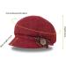 ColorSun Classic Retro Visor Newsboy Cabbie Cap Beret with Flower Buckle - Red Wine for Women - Buy Online on GoSupps.com