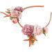Flower Headband Fashionable Flower Reindeer Antlers Headband Floral Garland Crown for Party Cosplay Wedding Christmas(Dark pink) - Buy Online on GoSupps.com