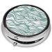 Green Wavy Striped Round Pill Box - 3 Compartment Organizer for Travel | Portable Travel Pill Box - Buy Online on GoSupps.com