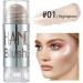 LXZJJM Multi-Use Makeup Blush Stick Cream Blush for Cheeks Cream Blush Stick For Cheek & Eyes & Lips Waterproof Natural Nude Makeup Suitable for All Skin (#01(Highlighter)) - Buy Online on GoSupps.com