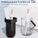 Buy HONZUEN 2 Pack Toothbrush Case - Travel-Friendly Transparent Plastic Holder for Home Camping & Business Trips - Black & White - Buy Online on GoSupps.com