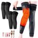 2 Pairs Tourmaline Acupressure Self-Heating Shaping Knee Sleeve, Acupressure Self-Heating Shaping Socks, Mugwort Acupressure Shaping Knee Pads for Men and Women (Black)(L) Large