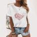 Women's White Butterfly Print Short Sleeve Blouse - Cute Graphic Crew Neck Tee - Buy Online on GoSupps.com