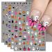 3D Halloween Nail Stickers 6 Sheets 5D Self-Adhesive Embossed Nail Decal Flower Pumpkin Ghosts Nail Art Decoration Design Supplies