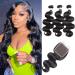 18 20 22 Inch Body Wave Bundles Human hair with Closure (16 Inch 5x5 lace Closure) Brazilian 3 Bundles with Closure Unprocessed Virgin Human Hair Body Wave Bundles with 5x5 Lace Closure Free Part 18 20 22 + 16 Body Wave ...
