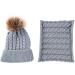 Yinuoday Toddler Baby Knit Hat Scarf Set - Winter Beanie Cap with Circle Loop Scarf, Grey - Buy Online on GoSupps.com