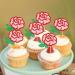 Keaziu 24 Pcs Rose Flower Cupcake Topper Picks Pink and Green Roses Flower Double Layered Design for Wedding Anniversary Mother's Day Valentine's Day Cupcake Decoration Green - Buy Online on GoSupps.com