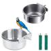 2 pieces of bird food bowl for hanging stainless steel bowl with holder bird feed shell stainless steel parrots Feeding cups for birds parrot water feed shell