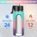 Kids Water Bottle with Straw 16oz BPA-Free Leakproof Stainless Steel Sport Water Bottle with 2 Lids Includes 100pcs Toddler Insulated Water Bottle Stickers for Boys and Girls School Greenpurplepink - Buy Online on GoSupps.com