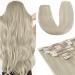 Vlasy Clip in Hair Extensions Human Hair 7 Pieces Clip in Hair Extensions Real Human Hair Seamless Straight Grey Natural Thick Weft Human Hair Clip in Extensions for Women Grey# 16 Inch(80 g) 16 Inch (80 g) Grey#