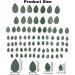 200g Leaves Shape Stained Ceramic Mosaic Tiles - 2 Various Sizes, Porcelain Tiles for Home Decor (Green) - Buy Online on GoSupps.com