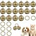 Dog Collar Bell 16Strings in 8 Pieces Pet Bells for Collar Loud Brass Cat Bells for Collar with Key Rings Vintage Bronze Jingle Bells for Doorbell Potty Training