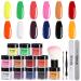 Nail Dip Powder 12 Colors Set, Dip Powder Nail Kit, Refill Set, 12 Colors Dipping Nail Powder Red White Black Series Dipping Powder for Nails, Without Dip Powder Liquid Incense