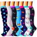 Compression Socks for Men & Women 7 Pairs Circulation 15-20 mmHg-Best support for Athletic Nurse Medical Running L-XL Multicolor-1