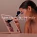 Pose LED Travel Vanity Mirror by Vanity Planet - 3 Color LEDs, Dimmable Ring Light, Touch Sensors, Rechargeable - Blush Pink - Buy Online on GoSupps.com