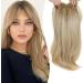 Clip in Bangs 18 In Natural Ombre Brown Blonde Curved Clip Bangs Breathable Realistic Lightweight Daily Wear Fake Fringe Human Hair Clip in Hair Pieces - Buy Online on GoSupps.com