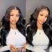 X-Tress 26 Body Wave Lace Front Synthetic Wig - Long Glueless Wig with Pre-Plucked Baby Hair and Layered Hair - Middle Part Highlighted Invisible Wig for Women (1B Black) - Buy Online on GoSupps.com