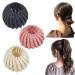 Bird Nest Magic Hair Clip 3 Pcs Lazy Bird's Nest Plate Hairpin Women and Girls Hair Bun Fixing Hair Claws Retro Retractable Ponytail Braid Fixer Hair Snaps Pink  white  black
