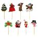 TSJ 24PCS Christmas Cupcake Toppers Picks Cake Dessert Decorations Stick Toothpicks Xmas Party Supplies Christmas a