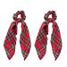 JNAWA 2Pieces Chrismas Tartan Scrunchies Plaid Elastic Hairbands Hair Scarf Scottish Bowknot Hair Scrunchies Hair Accessories for Women Girls