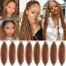 Leeven 24 Inch Pre-Separated Springy Afro Twist Hair 8 Packs Popping Spring Twist Hair for Marley Locs Twist Braiding Hair 10 Strands/Pack Black Pre-fluffed Afro Kinky Marley Hair Extensions /27# 24 Inch (Pack of 8) 27#