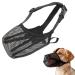 Mesh dog muzzle breathable muzzle for dogs muzzle for dogs with a rounded mesh nylonnetz muzzle with safety straps for small adjustable breathable mesh muzzle L W-black