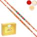 Ghasitaram Gifts Rakhi for Brother Rakhis Online - Set of 2 6490 6493 Fancy Rakhis with 400 GMS of Soan Papdi