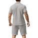 KUYIGO Men's Polo Shirt and Shorts Set - Summer Outfits | Casual Short Sleeve Polo Suit - Grey X-Large - Buy Online on GoSupps.com