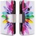 Miago Huawei Y7 2019 Leather Wallet Case | Colorful Zipper Flip Cover with 9 Card Slots & Sunflower Design - Buy Online on GoSupps.com