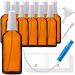 Handsunity 100ml-12Stk spray glass bottle-pharmacy amber glass bottle set with white atomizer glass spray bottle made of brown las including 29 accessories 100ml-12 pieces White cap