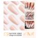 Morily Pink Ombre Coffin Fake Nails - UV Finish French Tip Glossy Medium False Stick On Nails for Women - 24Pcs in 12 Sizes - Buy Online on GoSupps.com