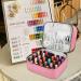 Movstriker Nail Polish Organiser Bag Double Layer Nail Varnish Storage Holds 30 Bottles and A Nail Lamp Traveling Nail Polish Storage Case Portable Nail Lipstick Beauty Tools Box(Pink) - Buy Online on GoSupps.com