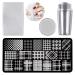 Nail Stamp Plate Kit Trendy Houndstooth Nails Art Stamping Plate Vintage Plaid Checkerboard Nail Plate Stencil for DIY Nails
