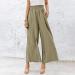 GETBEE Women's Wide Leg Lounge Pants with Pockets - High Waisted Palazzo Flowy Trousers in Army Green - Buy Online on GoSupps.com