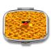 Pill Box Yellow Rubber Ducky with Sunglasses Print 2 Compartment Medicine Pill Case Pill Organizer Decorative Metal Portable Pill Box for Pocket Or Purse