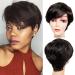 Unonet Pixie Cut Human Hair Wig with Bangs - Short Brazilian Virgin Hair Wigs for Women - Layered Wavy Style for Party and Daily Use (Natural Black) - Buy Online on GoSupps.com