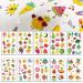 Flash Temporary Tattoo Stickers for Kids Glitter Fake Tattoos Cartoon Fruits Pattern Birthday Party Favors Supplies Face Arm Hands Back Decorations for Children Gift Solid