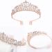 Araluky Rose Gold Tiara for Women & Girls - Jeweled Princess Crown for Wedding, Prom, Birthday - Rhinestone Hair Accessories - Buy Online on GoSupps.com
