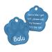 ENGRAVO dog tag paw in light blue 26mm with your personal engraving and 2 key rings small 26mm light blue