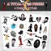 Wednesday Temporary Tattoos - 20 Sheets for Horror & Fantasy Fans | Birthday Party Decorations & Favors - Buy Online on GoSupps.com