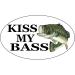 Rogue River Tactical Kiss My Bass Fish Sticker Decal Fishing Bumper Sticker Fish Auto Decal Car Truck Boat RV Real Life Rod Tackle Box