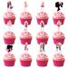 24 Girl Theme Cupcake Toppers Happy Birthday Cake Toppers Party Supplies Favor Cake Decorations