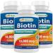 Best Naturals Biotin 10 000 mcg 200 Capsules (Pack of 3)