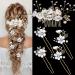 5 Pieces Bridal Flower Wedding Hair Pins Crystal Pearl Hair Pins Clips Headpiece Gold Wedding Hair Accessories Jewelry with Rhinestone for Brides Bridesmaids Women Girls Updo (Pure White Flower) 5 Count (Pack of 1) Flour...