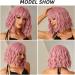 Esmee Short Wave Pink Bob Wig | Shoulder Length Curly Wavy Synthetic Cosplay Wig for Women 12 Inches - Pack of 1 - Buy Online on GoSupps.com